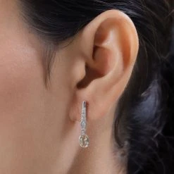 AA Ceylon Kaiserliche Granat Und Weiße Zirkon-Ohrringe, 925 Silber Platiniert Ca. 1.34 Ct 9 AA Ceylon Kaiserliche Granat Und Weiße Zirkon-Ohrringe, 925 Silber Platiniert Ca. 1.34 Ct -Schmuck Shoplc 7163671 2