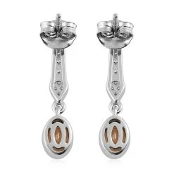 AA Ceylon Kaiserliche Granat Und Weiße Zirkon-Ohrringe, 925 Silber Platiniert Ca. 1.34 Ct 10 AA Ceylon Kaiserliche Granat Und Weiße Zirkon-Ohrringe, 925 Silber Platiniert Ca. 1.34 Ct -Schmuck Shoplc 7163671 3