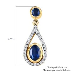 Kaschmir Kyanit-Ohrringe, 925 Silber Vergoldet Ca. 3.38 Ct -Schmuck Shoplc 7164446 5