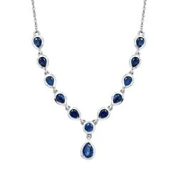 Kaschmir Kyanit-Halskette, Ca. 45 Cm, 925 Silber Platiniert Ca. 5.21 Ct