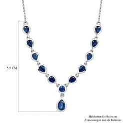 Kaschmir Kyanit-Halskette, Ca. 45 Cm, 925 Silber Platiniert Ca. 5.21 Ct -Schmuck Shoplc 7164448 5