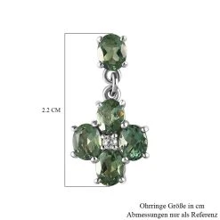 Natürliche, Grüne Apatit Und Weiße Zirkon-Ohrringe, 925 Silber Platiniert Ca. 3.87 Ct -Schmuck Shoplc 7164886 5