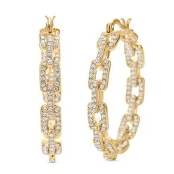 Weiße Kristall-Ohrringe, Goldfarben -Schmuck Shoplc 7164887 3