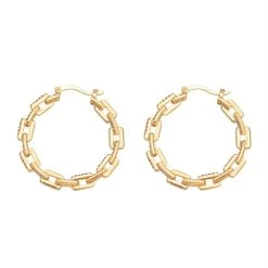 Weiße Kristall-Ohrringe, Goldfarben -Schmuck Shoplc 7164887 4