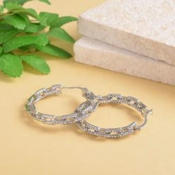 Weiße Kristall-Ohrringe, Silberfarben -Schmuck Shoplc 7164893 1