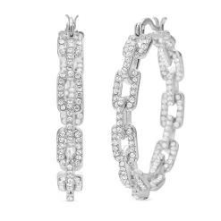 Weiße Kristall-Ohrringe, Silberfarben -Schmuck Shoplc 7164893 3