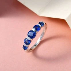 Kaschmir Kyanit Ring, 925 Silber Platiniert (Größe 20.00) Ca. 1.76 Ct -Schmuck Shoplc 7169229 1