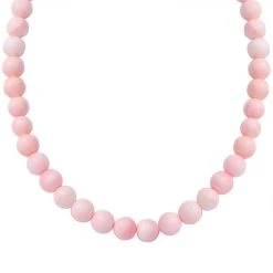 AAA Rosa Königinnen Muschelschalen-Halskette, Ca. 50 Cm, 925 Silber Ca. 200.00 Ct