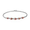 Oranges Saphir-Armband, Ca. 19 Cm, 925 Silber Platiniert Ca. 1,14 Ct -Schmuck Shoplc 7171037