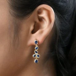 Kaschmir Kyanit-Ohrringe, 925 Silber Vergoldet Ca. 3.44 Ct 9 Kaschmir Kyanit-Ohrringe, 925 Silber Vergoldet Ca. 3.44 Ct -Schmuck Shoplc 7171423 2