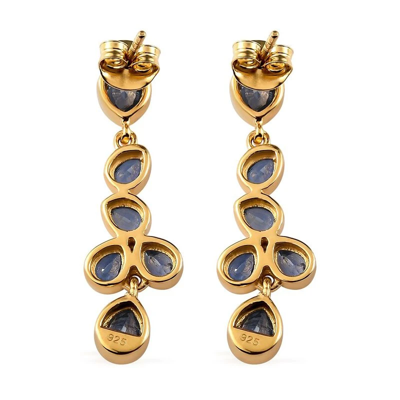 Kaschmir Kyanit-Ohrringe, 925 Silber Vergoldet Ca. 3.44 Ct 6 Kaschmir Kyanit-Ohrringe, 925 Silber Vergoldet Ca. 3.44 Ct – Bild 4