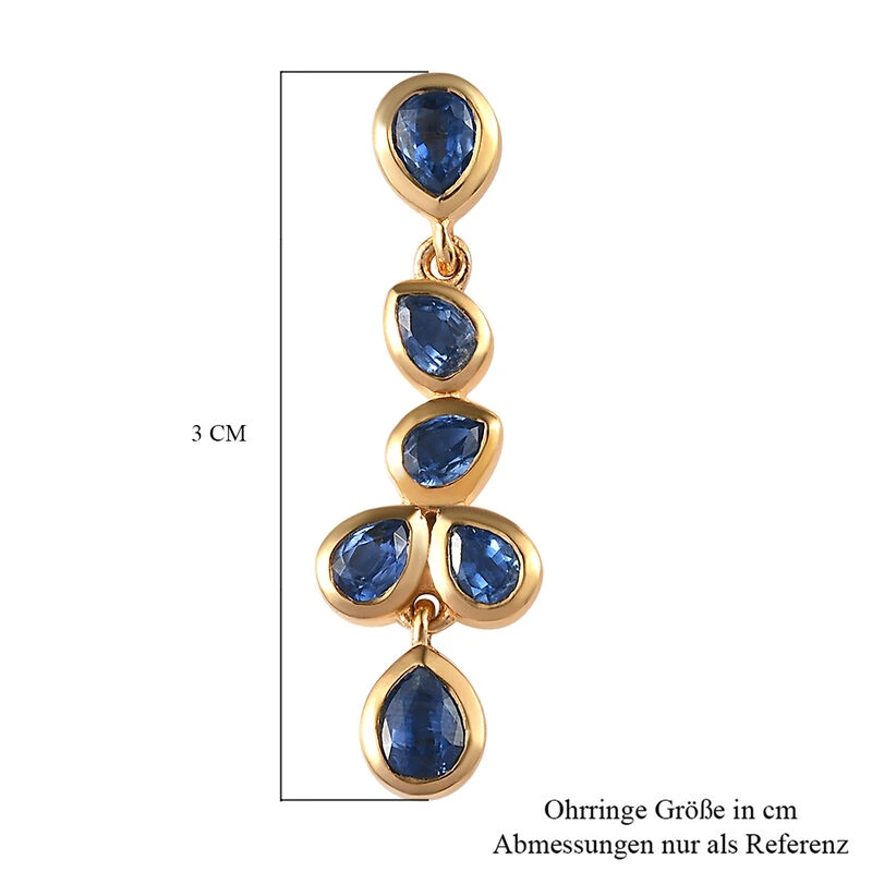 Kaschmir Kyanit-Ohrringe, 925 Silber Vergoldet Ca. 3.44 Ct 7 Kaschmir Kyanit-Ohrringe, 925 Silber Vergoldet Ca. 3.44 Ct – Bild 5