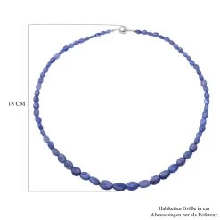 Tansanit Halskette, Ca. 50 Cm, 925 Silber Rhodiniert Ca. 125.00 Ct -Schmuck Shoplc 7171710 4