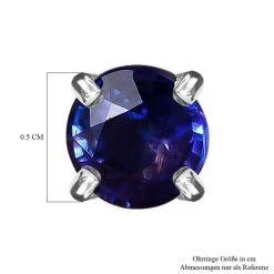 Masoala Saphir (Fissure Gefüllt)-Ohrringe, 925 Silber Platiniert Ca. 1.26 Ct -Schmuck Shoplc 7172777 4