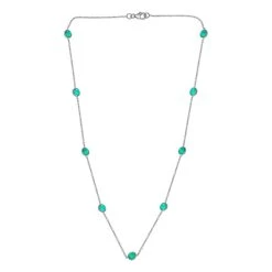 Pfau Triplette Quarz Halskette, Ca. 50 Cm, 925 Silber Platiniert Ca. 8.74 Ct