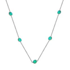 Pfau Triplette Quarz Halskette, Ca. 50 Cm, 925 Silber Platiniert Ca. 8.74 Ct -Schmuck Shoplc 7173013 3