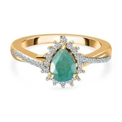 Grandidierit Und Zirkon-Ring, 925 Silber Vergoldet (Größe 17.00) Ca. 1.00 Ct