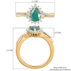 Grandidierit Und Zirkon-Ring, 925 Silber Vergoldet (Größe 17.00) Ca. 1.00 Ct -Schmuck Shoplc 7173473 6