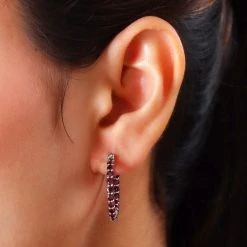 Anthill Granat-Creolen, 925 Silber Platiniert Ca. 3,50 Ct 9 Anthill Granat-Creolen, 925 Silber Platiniert Ca. 3,50 Ct -Schmuck Shoplc 7181850 2