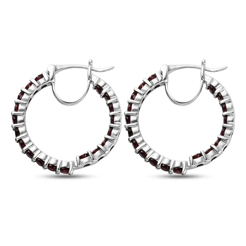 Anthill Granat-Creolen, 925 Silber Platiniert Ca. 3,50 Ct 6 Anthill Granat-Creolen, 925 Silber Platiniert Ca. 3,50 Ct – Bild 4