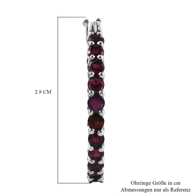 Anthill Granat-Creolen, 925 Silber Platiniert Ca. 3,50 Ct 7 Anthill Granat-Creolen, 925 Silber Platiniert Ca. 3,50 Ct – Bild 5