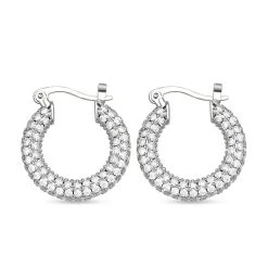 Weiße Zirkonia-Creolen, Messing Ca. 15.00 Ct 10 Weiße Zirkonia-Creolen, Messing Ca. 15.00 Ct -Schmuck Shoplc 7187617 3