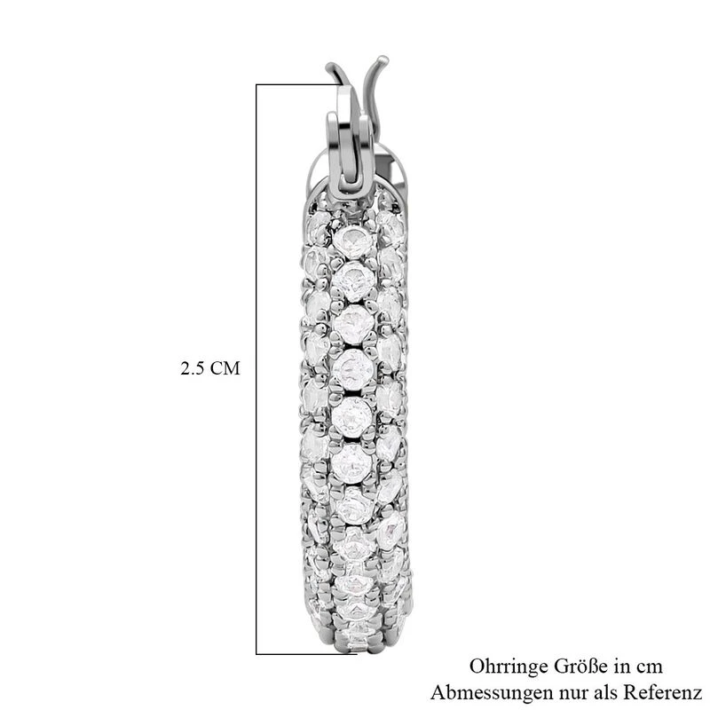 Weiße Zirkonia-Creolen, Messing Ca. 15.00 Ct 7 Weiße Zirkonia-Creolen, Messing Ca. 15.00 Ct – Bild 5