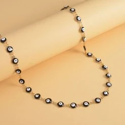 Schwarze, Emaillierte Halskette, Ca. 50 Cm, Edelstahl Ca. 15,00g -Schmuck Shoplc 7188884 1