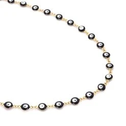 Schwarze, Emaillierte Halskette, Ca. 50 Cm, Edelstahl Ca. 15,00g -Schmuck Shoplc 7188884 2