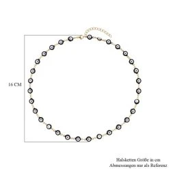 Schwarze, Emaillierte Halskette, Ca. 50 Cm, Edelstahl Ca. 15,00g -Schmuck Shoplc 7188884 4