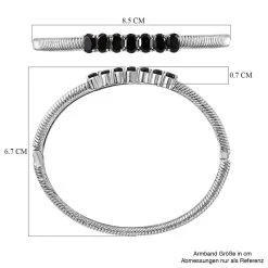 Schwarzer Spinell Armreif, Ca. 19 Cm, Edelstahl Ca. 7,06 Ct -Schmuck Shoplc 7189082 5