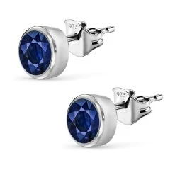 Masoala Saphir-Ohrringe, (Fissure Gefüllt), 925 Silber Platiniert Ca. 1.51 Ct -Schmuck Shoplc 7189657 3