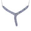 Tansanit Halskette, Ca. 45 Cm, 925 Silber Platiniert Ca. 7.14 Ct -Schmuck Shoplc 7190064