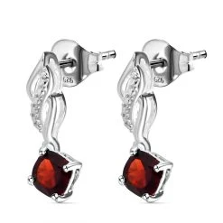 Rote Granat Ohrringe, 925 Silber Ca. 1.41 Ct 10 Rote Granat Ohrringe, 925 Silber Ca. 1.41 Ct -Schmuck Shoplc 7190616 3