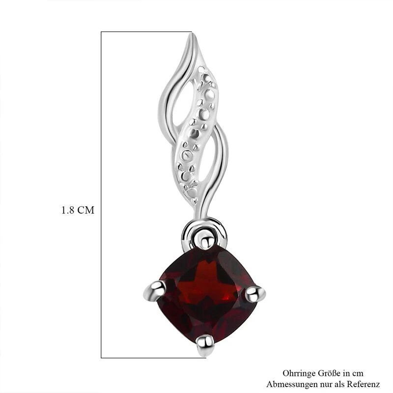 Rote Granat Ohrringe, 925 Silber Ca. 1.41 Ct 7 Rote Granat Ohrringe, 925 Silber Ca. 1.41 Ct – Bild 5