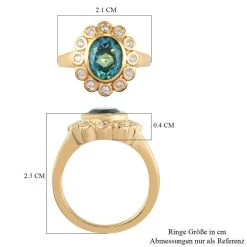 Pfau Triplett Quarz Und Zirkon Ring 925 Silber Vergoldet (Größe 16.00) Ca. 2,46 Ct -Schmuck Shoplc 7191475 6