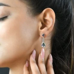 Nordlicht Mystik Topas Ohrringe, 925 Silber Platiniert Ca. 3.36 Ct -Schmuck Shoplc 7193053 2