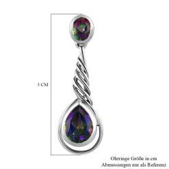 Nordlicht Mystik Topas Ohrringe, 925 Silber Platiniert Ca. 3.36 Ct -Schmuck Shoplc 7193053 5