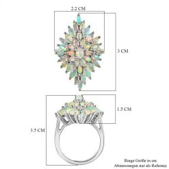 Natürlicher, äthiopischer Welo Opal Ring, 925 Silber Platiniert (Größe 21.00) Ca. 2.36 Ct -Schmuck Shoplc 7194100 6