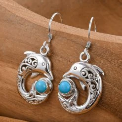 Royal Bali - Sleeping Beauty Türkis Ohrringe, 925 Silber Ca. 0,92 Ct -Schmuck Shoplc 7194576 1
