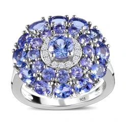 Tansanit-Ring, 925 Silber Platiniert (Größe 20.00) Ca. 3.42 Ct -Schmuck Shoplc 7196757 3