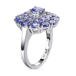 Tansanit-Ring, 925 Silber Platiniert (Größe 20.00) Ca. 3.42 Ct -Schmuck Shoplc 7196757 4