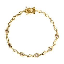 AAA Turkizit Armband, Ca. 19 Cm, 925 Silber Gelbgold Vermeil Ca. 2,38 Ct