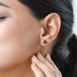 AA Masoala Saphir Ohrringe, (Fissure Gefüllt), 585 Gold Ca. 2,73 Ct -Schmuck Shoplc 7197900 2