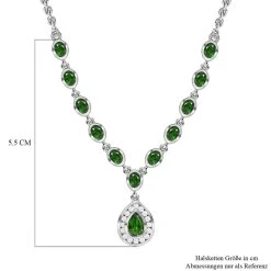 Natürliches Chromdiopsid Collier, Ca. 45 Cm, 925 Silber Platiniert, Ca. 2.89 Ct -Schmuck Shoplc 7198281 5