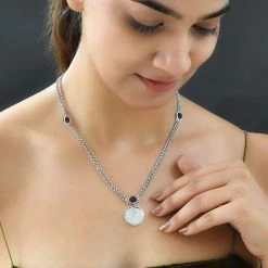 GP Coin-Kollektion - Afrikanische Amethyst Halskette, Ca. 45 Cm, 925 Silber Platiniert Ca. 3.51 Ct -Schmuck Shoplc 7199161 1