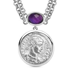 GP Coin-Kollektion - Afrikanische Amethyst Halskette, Ca. 45 Cm, 925 Silber Platiniert Ca. 3.51 Ct -Schmuck Shoplc 7199161 3