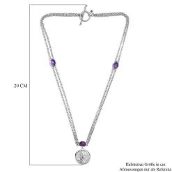 GP Coin-Kollektion - Afrikanische Amethyst Halskette, Ca. 45 Cm, 925 Silber Platiniert Ca. 3.51 Ct -Schmuck Shoplc 7199161 5