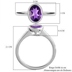 Afrikanischer Amethyst Ring, 925 Silber (Größe 17.00) Ca. 1,10 Ct -Schmuck Shoplc 7199234 6