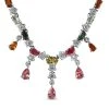 GP Celestial Traum-Kollektion - Mehrfarbige Turmalin Halskette, Ca. 45 Cm, 925 Silber Platiniert Ca. 29.53 Ct -Schmuck Shoplc 7199345